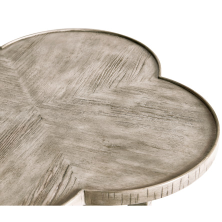 Quatrefoil Lamp Table in Rustic Grey