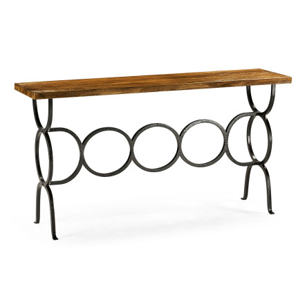 Casual Console Table with Iron Base
