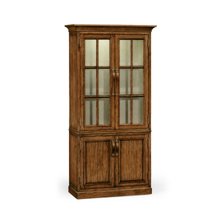 Plank Country Walnut Tall Bookcase with Strap Handles