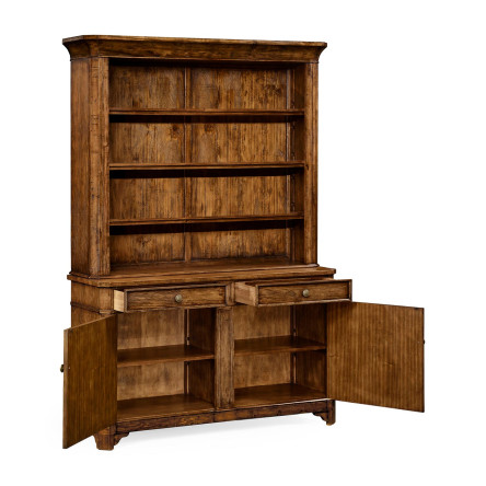 Country Walnut Style China Cabinet