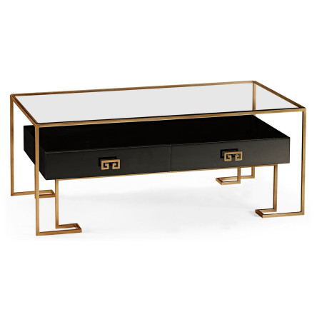 Gilded Iron Coffee Table in Smoky Black