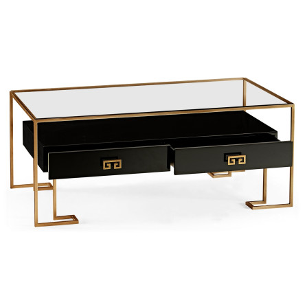 Gilded Iron Coffee Table in Smoky Black
