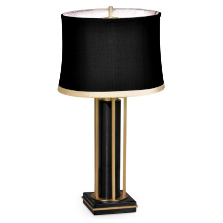 Gilded Iron Table Lamp in Smoky Black