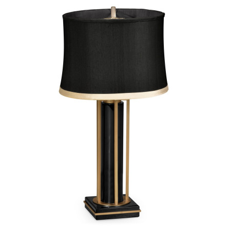 Gilded Iron Table Lamp in Smoky Black