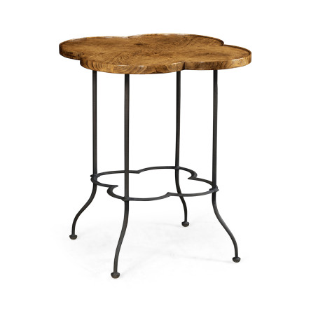 Quatrefoil Light Brown Chestnut Lamp Table