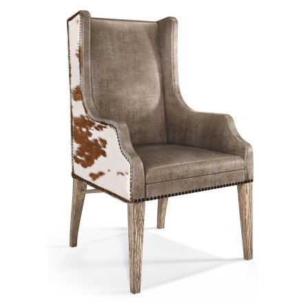 Sagehill Leather & Hide Dining Wing Chair
