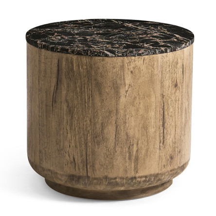 Stone Ridge Marble Round Side Table Light
