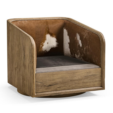 Stone Ridge Leather & Hide Swivel Occasional Chair Light