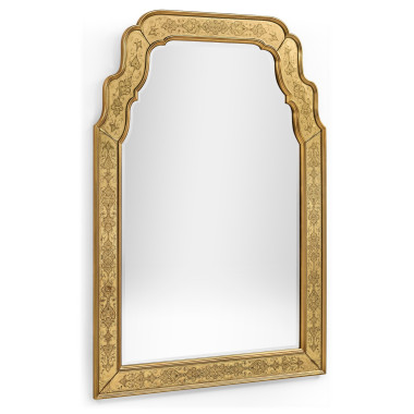 William & Mary Style Gold Églomisé Mirror