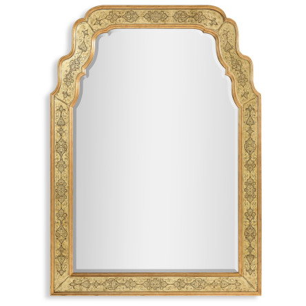 William & Mary Style Églomisé Framed & Gilded Mirror