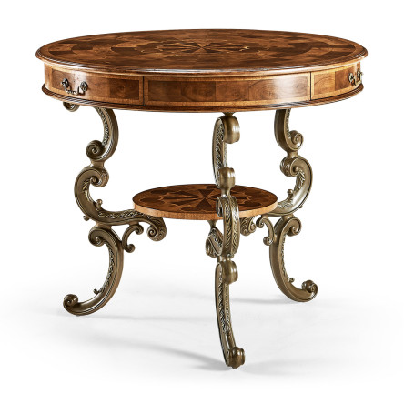 Oyster Round Table on Brass Base