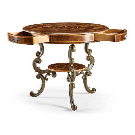 Oyster Round Table on Brass Base