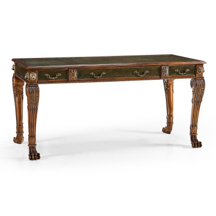 Italian Lions Paw Desk (Leather & Walnut)