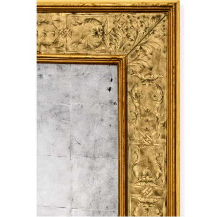 Rectangular Églomisé Mirror with Gilt Renaissance Decoration (Gold)