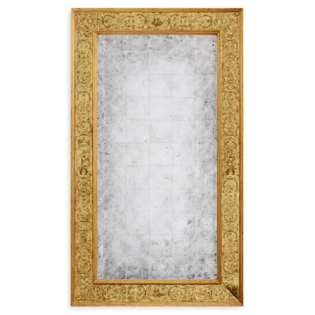 Rectangular Églomisé Mirror with Gilt Renaissance Decoration (Gold)