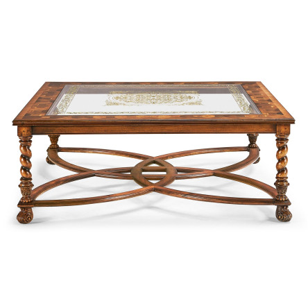 Square Oyster & Églomisé Coffee Table (52