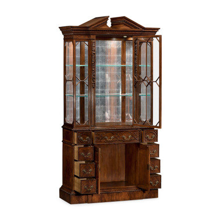 Neo-Classical Mahogany China Cabinet