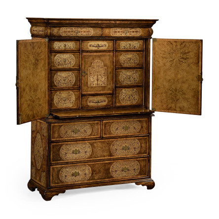 Light Walnut & Seaweed Escritoire Cabinet