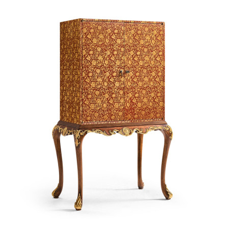 Red Chinoiserie Drinks Cabinet