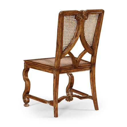 Continental Side Chair with Panelled Caned Back