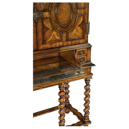 William & Mary Walnut & Oyster Drinks Cabinet