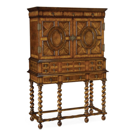 William & Mary Walnut & Oyster Drinks Cabinet
