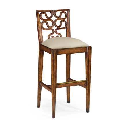 Serpentine Back Bar Stool Side Chair