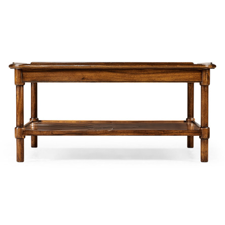 Square rustic walnut coffee table