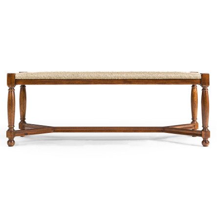 Two Seat Stool with Rushed Seat