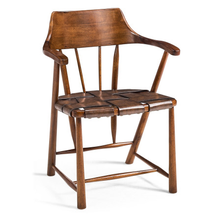 Traditional Walnut Captains Chair