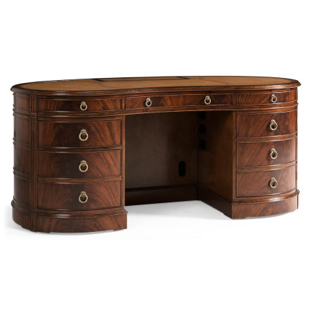 Mahogany Kidney Pedestal Desk