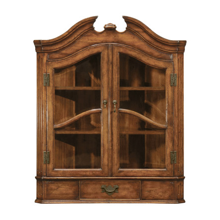 Queen Anne style hanging walnut corner cabinet