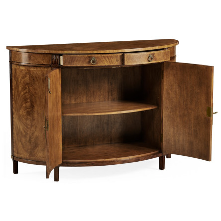 Crotch Walnut Demilune Sideboard