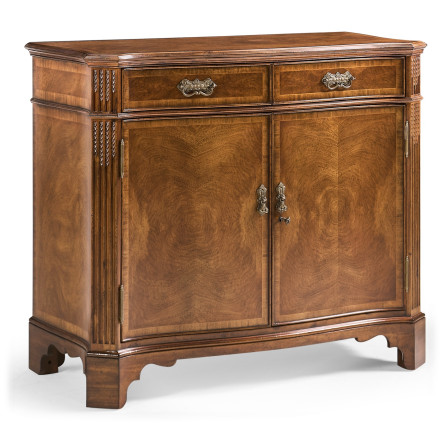 Serpentine Two Door Walnut Cabinet