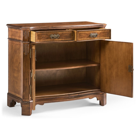 Serpentine Two Door Walnut Cabinet
