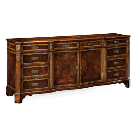 Mahogany Double Serpentine Sideboard