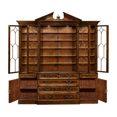 Triple Mahogany Display Cabinet with Drawers