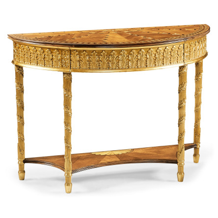 Small Gilded Console with Shelf