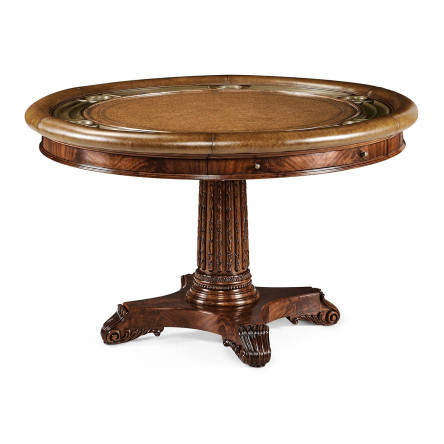 Mahogany Round Poker Table
