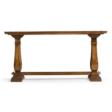 Large Figured Walnut Narrow Refectory Console