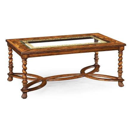 Rectangular oyster & églomisé coffee table