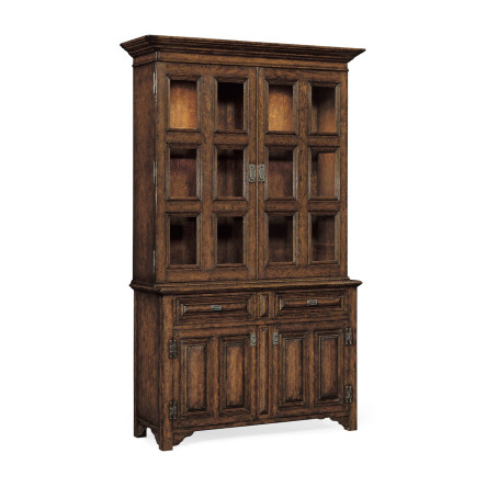 Tudorbethan Dark Oak China Cabinet