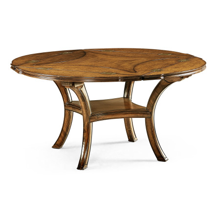 Figured Walnut Square to Circle Dining Table 42