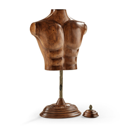 Large Male Wooden Mannequin & Torso on Stand