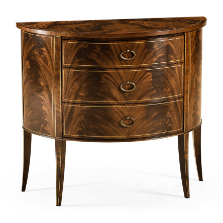 Biedermeier style mahogany demilune cabinet