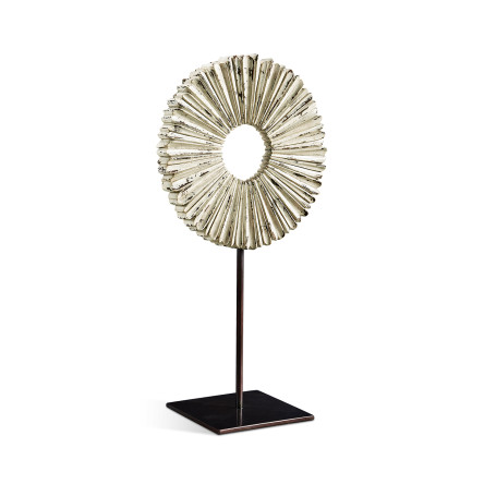 White Painted & Distressed Starburst on Stand