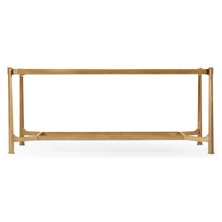 Églomisé & Gilded Iron Rectangular Coffee Table