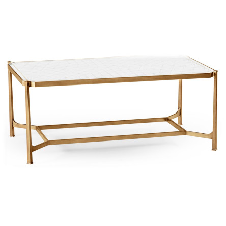 Églomisé & Gilded Iron Rectangular Coffee Table