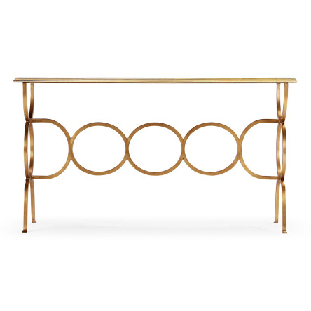 Églomisé & Gilded Iron Circles Console
