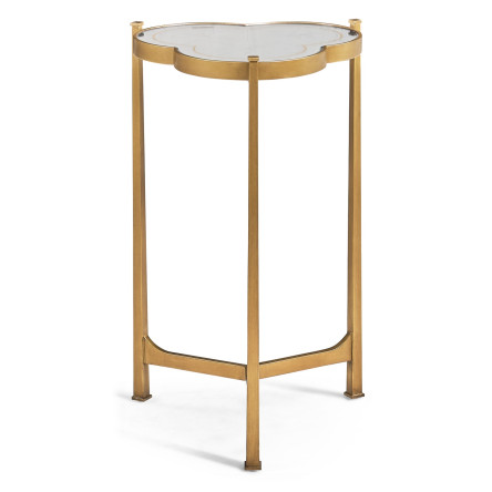 Églomisé & Gilded Iron Trefoil Lamp Table